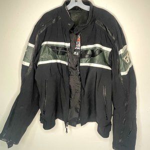 Fly Racing Zip front Jacket Mens Softshell and leather motorcycle street coat XL